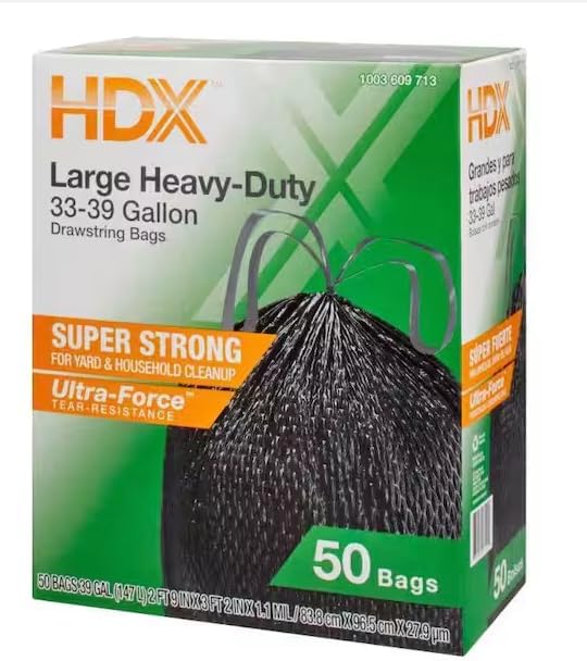 Black Heavy Duty Drawstring Trash Bags (33-39 Gallon)