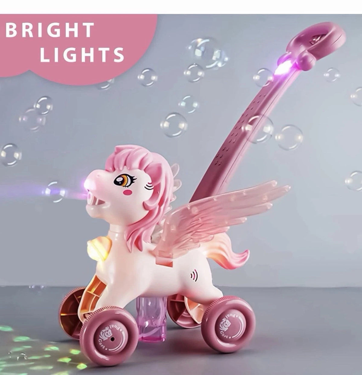 Pink Bubble Machine Lawn Mower Toy