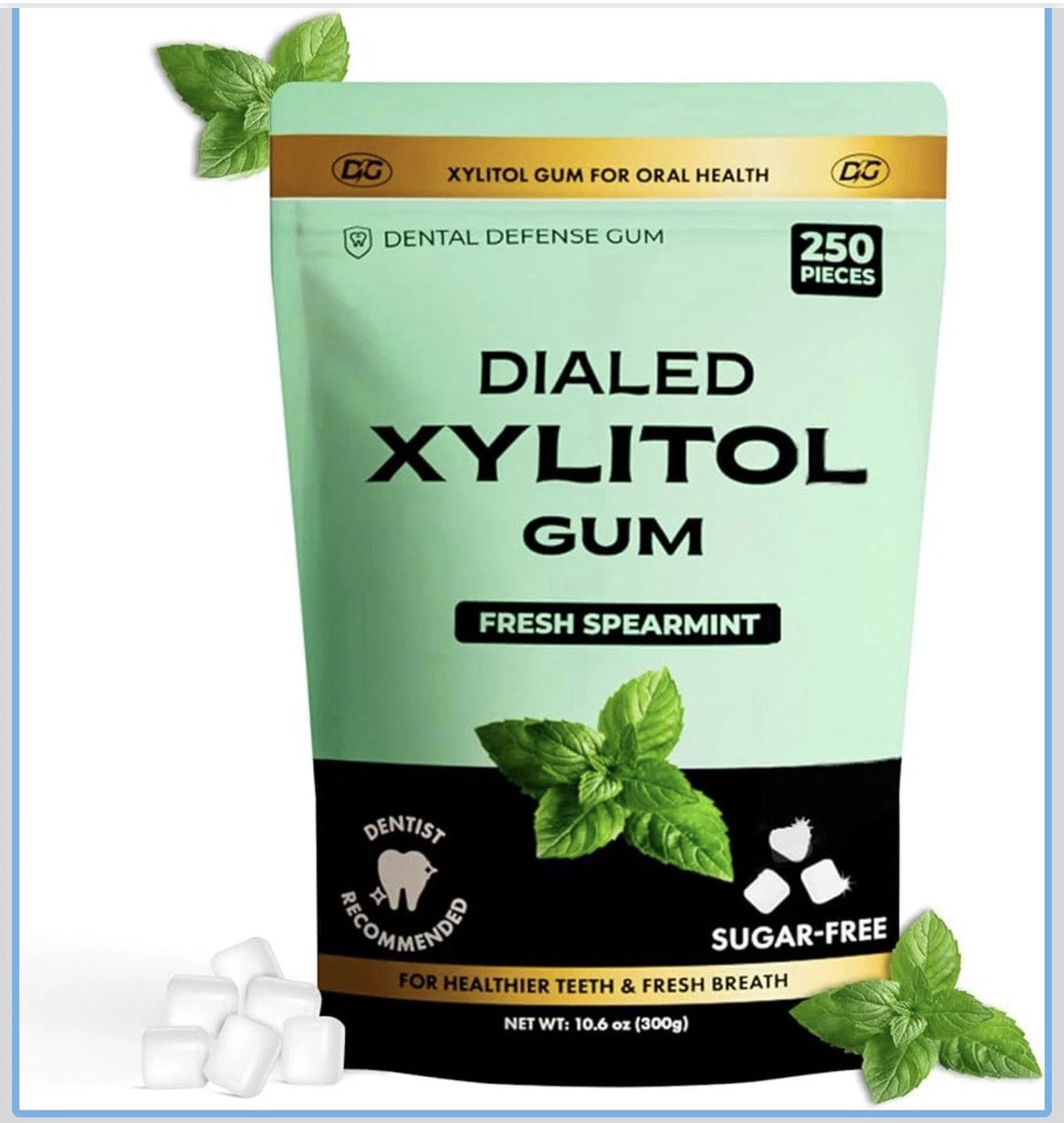 Dialed Xylitol Spearmint Gum (250 pieces)