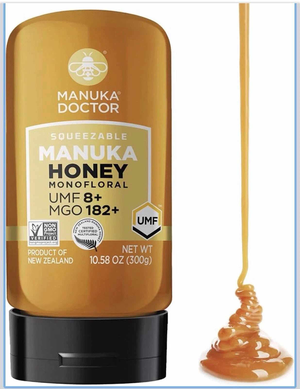 182 MGO/UMF 8+ Squeezable Manuka Honey 10.58 oz