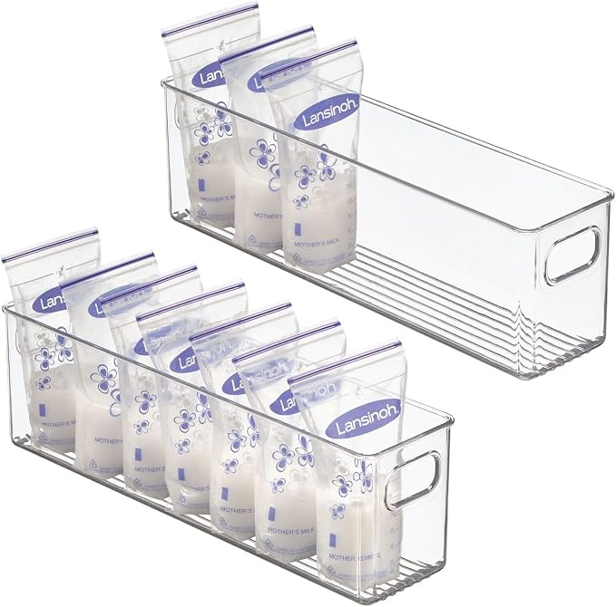 mDesign Plastic Storage Organizer 2 Pack Clear