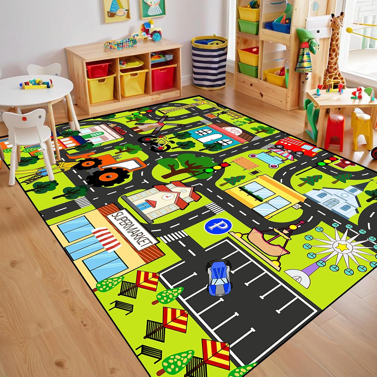 Car Road Rugs for Kids 9x12 Feet
